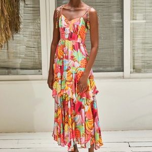 Farm Rio fruit salad ruffle dress